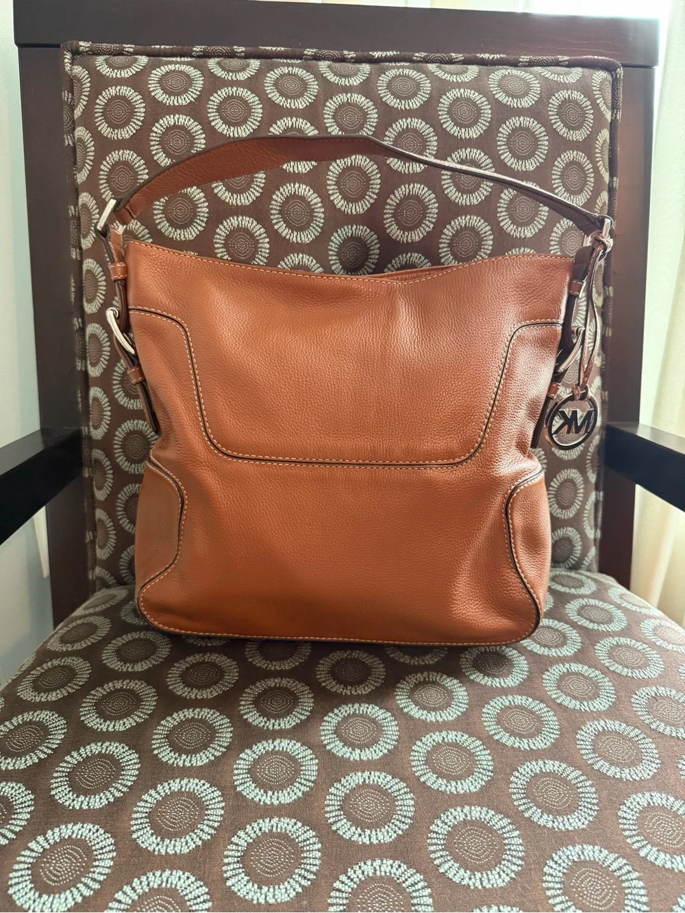 Michael Kors Tan Pebbled Leather Hobo Shoulder Bag